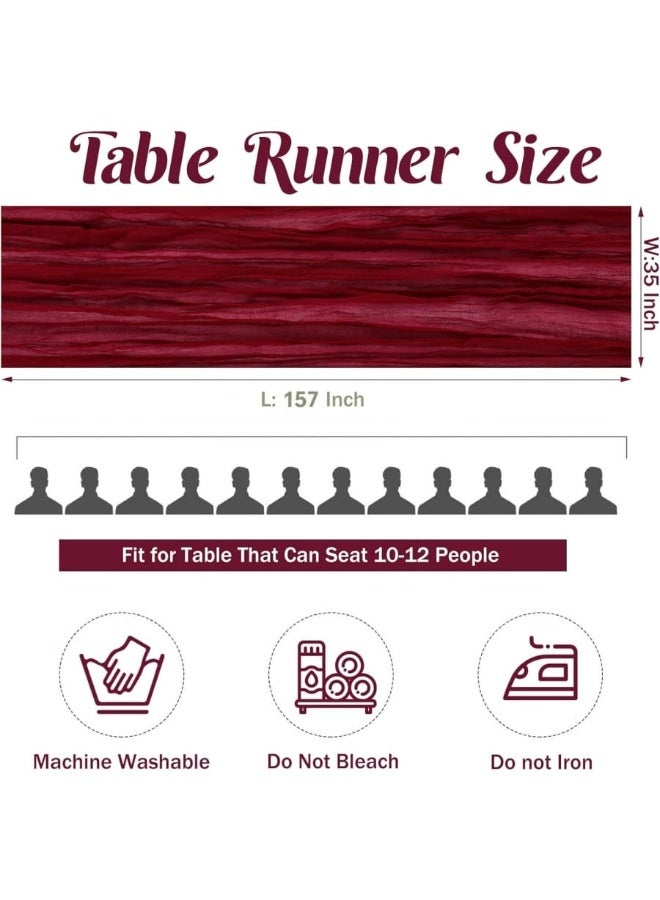 90×400cm Cheesecloth Table Runner – Elegant Gauze Table Decor for Wedding, Bridal Shower, Birthday Party - Image 3